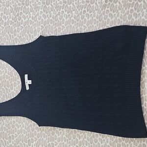 Black TOMMY HILFIGER SIZE L Cable Knit Tank Top Black LIKE NEW